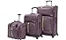 Nicole Miller 3 Pcs Softside Luggage Collection - Expandable Lightweight Suitcase Set Includes 15 Inch Under Seat Bag, 20 Inch Carry On & 28 Inch Suitcase with Spinner Wheels (Cameron Lavender)