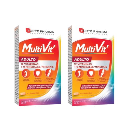 Duplo multivitamínico para diminuir a fadiga e manter a energia. MULTIVIT ADULTO, 28 comprimidos - Forté Pharma