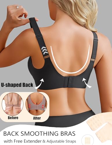 Image of Avidlove Womens Seamless Bras V Mesh Comfort Bralette Everyday T-Shirt Bra
