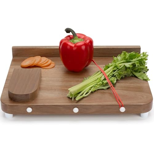 Planche découper adaptative une main en bois lisse haut de gamme