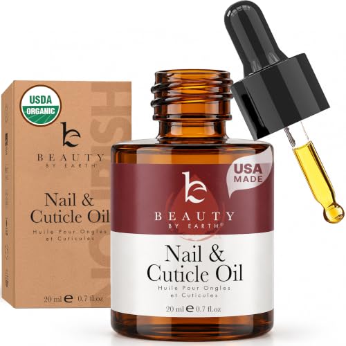 Organic Nail and Cuticle Oil - USA Made Nail Oil for Growth & Strength | Jojoba and Vitamin E, Repair for Damaged Nails & Cuticle Softener made with Natural Ingredients, Nails Care Products