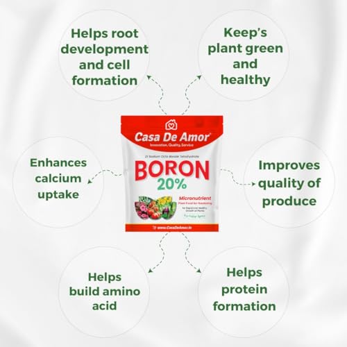 Casa De Amor Boron 20% Micronutrient Fertilizer for Healthy Growth of Vegetable Plants and Gardening (100 gm, Powder)