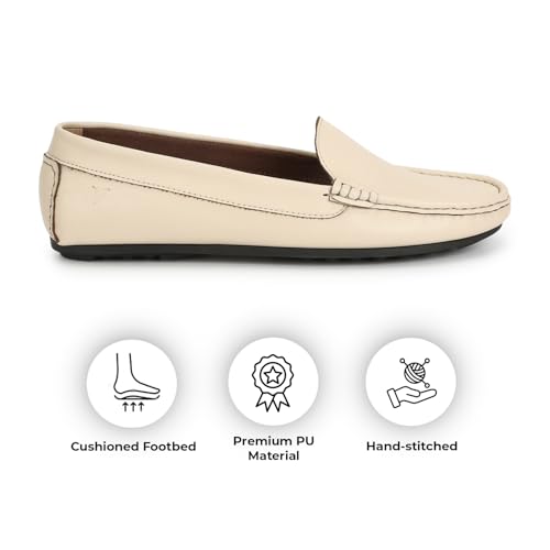 Image of YOHO Bliss Comfortable Slip On Formal Loafer for Women | Stylish Fashion Moccasins Range | Cushioned Footbed Finish | Flexible | Style & All-Purpose | Formal Office Wear Shoe