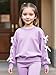 xueteox Girls Long Sleeve Sweatshirt 2 Piece, Bow Graphic Top and Pants Spring Fall Fashion Casual Clothes. (Purple, 12Y)