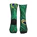 VPPUR Green Peacock Feather Print Mid Tube Sports Socks Lightweight Athletic Breathable Running Fashion Fitness Gear