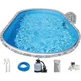 Stahlwandpool Set (10-teilig) tief oval Formentera 525x320x...