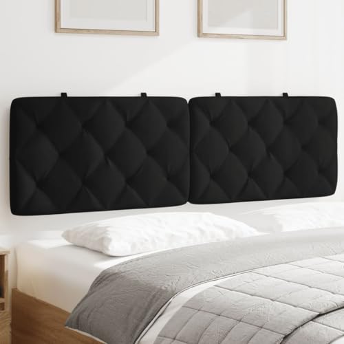 Rantry Cojín cabecero negro 160 cm de terciopelo, cojín para cabecero de cama de matrimonio, cojín para cabecero de cama, respaldo de cama