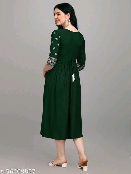 Image of Shreeji Garment Anarkali Kurti for Stylish Women /Designer Rayon Embroidered Women Kurta