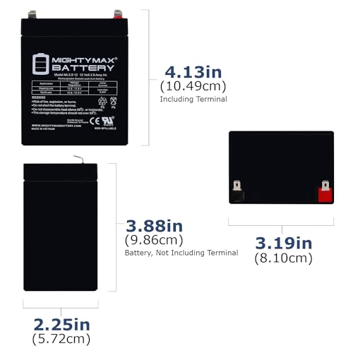 12V 2.9AH F1 SLA Replacement Battery Compatible with Invacare Linak Wheelchair - 4 Pack