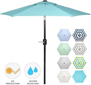 6 Ft Outdoor Patio Umbrella with Aluminum Pole, Easy Open/Close Crank and Push
