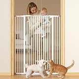 Ostutry 53in Extra Tall Cat Gate for Doorway No Drilling 29.5-40.1in Wide Dog Gate with Cat Door Pressure Mounted Walk Through Pet Gate