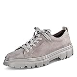 Muster: Uni Paul Green 5081-029 Damen Sneaker Veloursleder flexibel Profilsohle modisch Uni, Groesse 38, grau