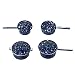 Almencla Lot de 4 Poêles à Frire Miniatures Dollhouse 1:12 Set de Cuisine Ustensiles de Cuisine Jouet Bleu