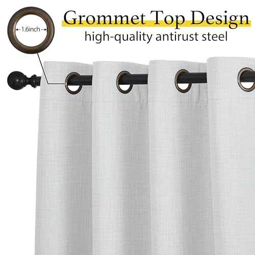 Image of NICETOWN Farmhouse Blackout Small Curtains - Thermal Insulated Grommet Curtain Valances Room Darkening for Kitchen Window Treatments Home Decor, 34 inch Wide x 30 inch Long, 1 Pair, Greyish White