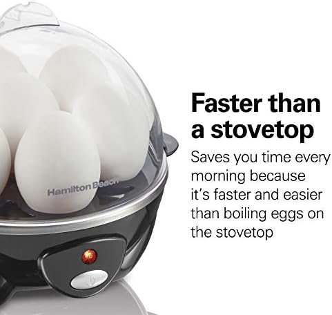 Hamilton Beach 3-in-1 Electric Hard Boiled Egg Cooker, Poacher & Omelet Maker, Holds 7, Black (25507) - 5