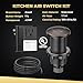 Anwoll Garbage Disposal Air Switch Kit - Professional, UL Listed Wireless Sink Top Garbage Disposal Button, Stainless Steel/Black On/Off, Compatible with all garbage disposals