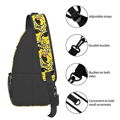 Qurdtt Funny Duck Crossbody Sling Backpack Sling Bag Travel Hiking Chest Bag Daypack For Women Men #TOP4
