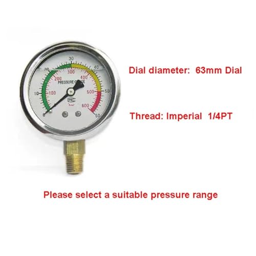 Manomètre hydraulique 1/4" pour stopper les erreurs de pression d'eau - 3