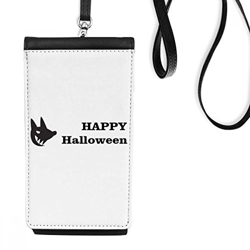 DIYthinker Dog Happy Ghost Fear Halloween Faux Leather Smartphone Hanging Purse Black Phone Wallet Gift