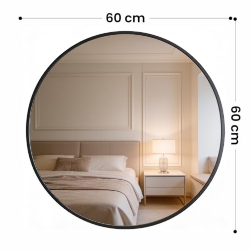 Miniatura 3 de Marctani Espejo Redondo Con Marco De Metal - Espejos Decorativos De Pared Elegante Y Moderno - Espejo Entrada Recibidor - Ideal Para Decoracion De Baño, Salon Y Entraditas Recibidores