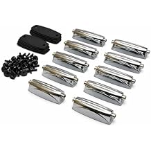 ROSS Percussion Double End Drum Lugs Chrome 10 Pack with Gaskets Screws 2 Inch Spacing 7/32 Thread