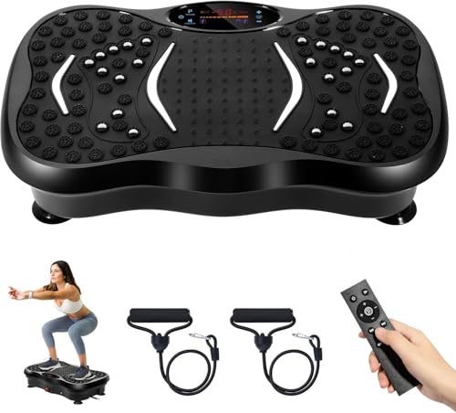 Image of Vibration Plate Exercise Machine - Whole Body Workout for Weight Loss, Lymphatic Drainage & Muscle Recovery, Multiple Speeds with Bluetooth & Remote, Portable Shaker Board for Home Gym