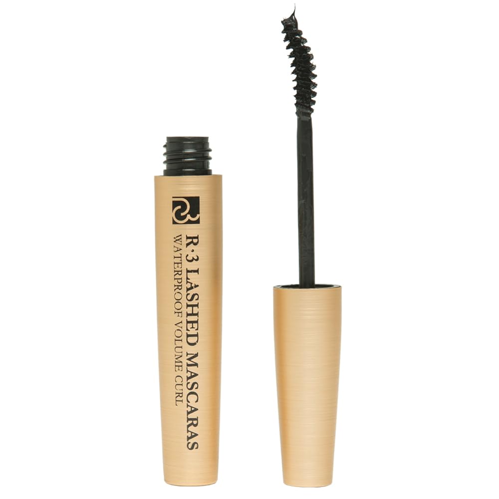 K-Beauty R-3 200 Lashed Mascara: Waterproof, Volumizing & Curling, Peptide-Enriched for Thicker-Looking Lashes, Long-Wear, Easy Removal, Black