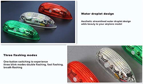 Viloga 3Pcs/Set Led Light Kit For Rc Plane Jet Airplane Aircraft Fix Wing Quadcopter, Rechargeable Red Green White Led Flashing Lights, Super Bright Little Light For Safe Dusk Flight #TOP1