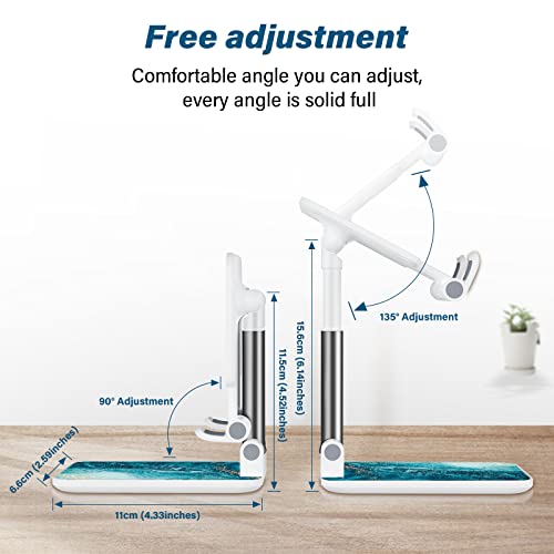 Foldable Phone Stand For Desk，Angle Of View Adjustable Cell Phone Stand，Phone Holder For Desk/Ipad Stand ，Suitable For Iphone, Samsung And Other Smart Phones Desk Accessories Phone Holder，Blue Ocean #TOP5