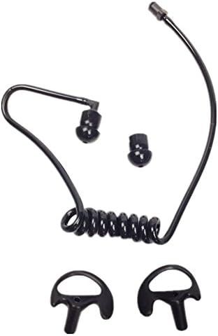 Replacement Acoustic Tube with Earbud Compatible for Motorola Kenwood Midland Two Way Radio- Lsgoodcare Replacement Coil Tube Black +2 Way Radio Open Ear Insert Earmold Ear Bud Ear Piece Medium Black