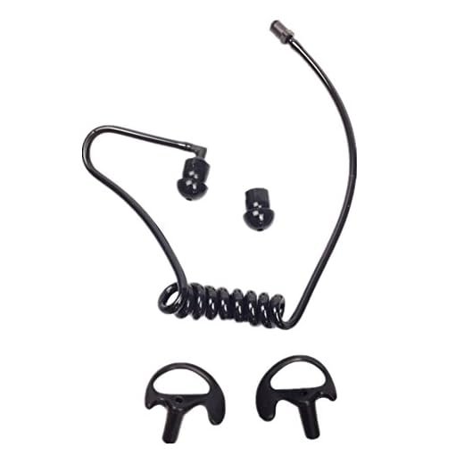 Replacement Acoustic Tube with Earbud Compatible for Motorola Kenwood Midland Two Way Radio- Lsgoodcare Replacement Coil Tube Black +2 Way Radio Open Ear Insert Earmold Ear Bud Ear Piece Medium Black