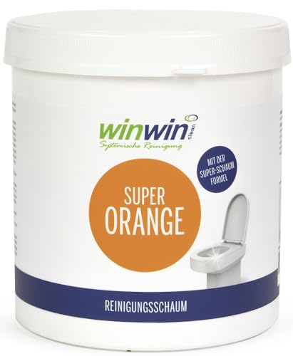 winwinCLEAN® Super Orange 1KG I POWER-Reinigungsschaum mit Sofortwirkung für Toilette,Urinal, etc. I WC Reiniger,Toilettenreiniger, Urinsteinentferner, Kalkreiniger I Löst hartnäckigen Urinstein&Kalk