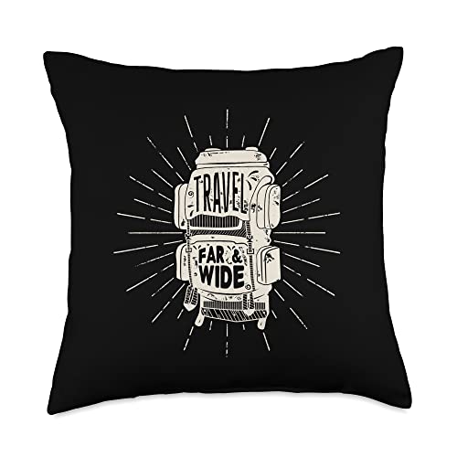 Travel Backpack Gap Year Souvenir Throw Pillow