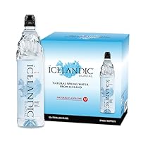 Icelandic Glacial Premium Natürliches Wasser Flaschen aus recyceltem PET 12 x 750ml pro Pack – Alkalisch/Niedriger pH-Wert, BPA-frei, Klimaneutral aus der isländischen Quelle. Geringer TDS-Gehalt.