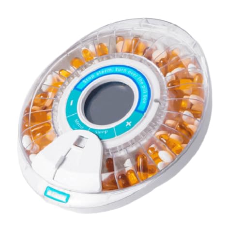 Asyduey Pastillero Automático para Personas Mayores con Alarma, Pastillero Electrónico con de 28 Días y Recordatorios Sonoros y Luminosos.