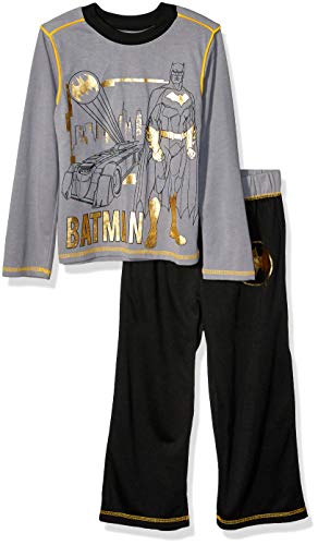 Dc Comics Big Boy's Superhero 2 Piece Pajama Set Sleepwear, Metalic Batman, S #TOP29