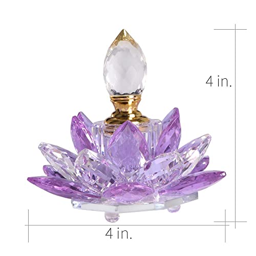 Jqj Crystal Purple Vintage Perfume Bottles Empty Lotus Flower Figurines Glass Gifts For Her Girlfriend Wife #TOP3