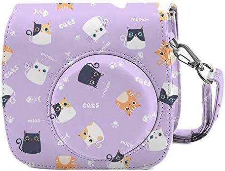 Leebotree Camera Accessories Compatible with Instax Mini 11 Instant Camera Include Case/Album/Filters/Wall Hang Frames/Film Frames/Stickers (Cat Purple)
