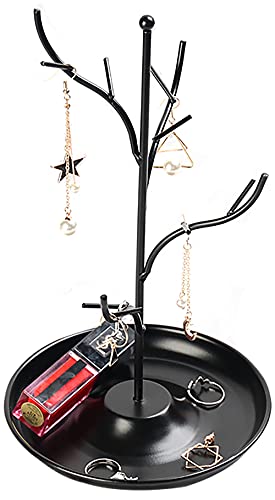 Vent Nordique Plateau Arbre Bijoux De Support De Stockage Rack Creative Fer Bijoux Présentoir De Bureau Décoration De La Maison Décoration De Stockage (Black) Cover