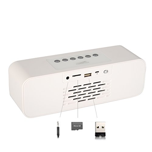 Portable Bluetooth Stereo Speaker, 2X5W Dual Acoustic Drivers, FM Radio & Handsfree Speakerphone, Micro SD Card & USB & AUX Slots for Smart Phone, MP3, iPad, Tablet & More - Thumbnail 7