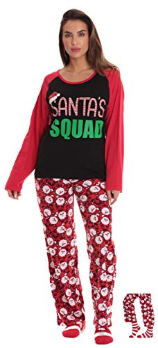 #Followme Womens Microfleece Pajamas Set, Family Pajamas, Santa Squad, Medium #TOP1