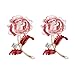 Produktbild Toyvian 2 Stücke Rose Blume Brosche Pullover Brosche Strass Brustpin Clip Blühen Schöne Rose Blume Brosche Vintage Corsage Schmuck Zubehör (Rot)