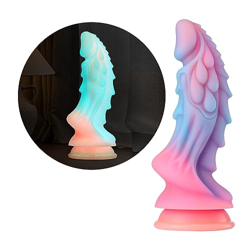 Weimob Leuchtend Analdildo Realistischer Dildo mit Starker Saugnapf 22CM Monster Dildo G-Punkt Stimulator Weiches Silikon Butt Plug Sex Toys Große Sexspielzeug für Frauen Männer Homosexuell