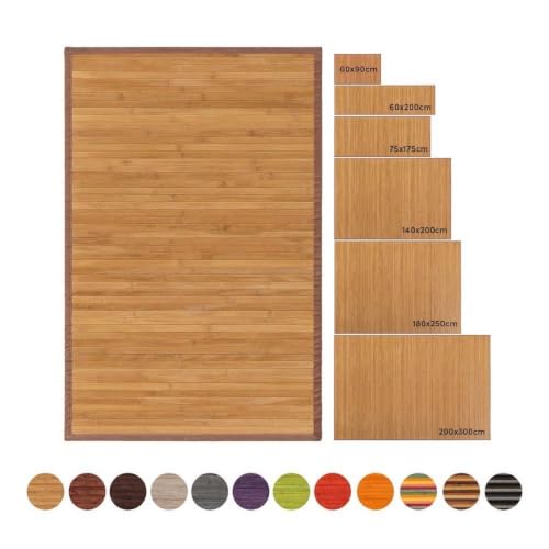 Miniatura 7 de Lolahome Oriental Sol Naciente - Alfombra De Bambú, Marrón, 180 X 250 Cm