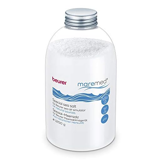 Beurer Sal marina especial 1250 g para usar con el dispositivo de clima marino maremed MK 500, más de 65 oligoelementos, incluye vaso medidor para una mejor dosificación
