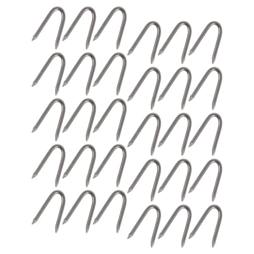 GLEAVI Clous en U en Fer Robustes 140 Pcs, Agrafes pour Clôtures en Fil de Fer, Fixation Solide pour Jardin, Tuteurs et Grillages, Accessoires Outillage Jardin, Réparation Clôture