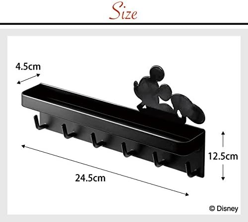 Amazon Co Jp 山崎実業 Yamazaki キーフック マグネット 鍵フック トレイ 寝そべりミッキー ブラック 約w24 5xd4 5xh12 5cm ディズニー