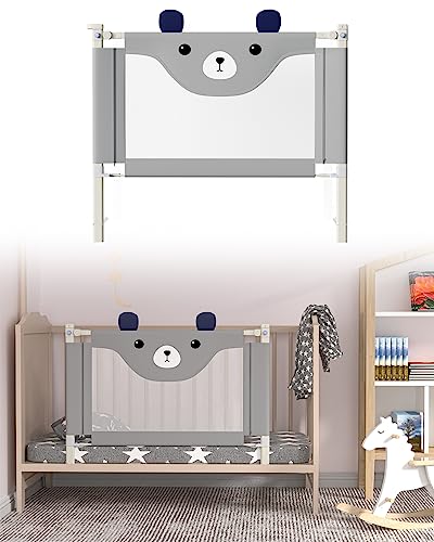Image of Bed Rails for Toddlers, 39'' Long Toddler Kids, Height Adjustable Baby Rail Guard Twin Size Bed(1 Side, Grey) (AT-BR-1)