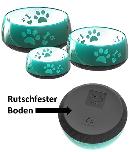 Hundenapf für kleine und große Hunde - Futternapf & Trinknapf für mittlere Hunde (M 1010ml), rutschfest, Smaragdgrün