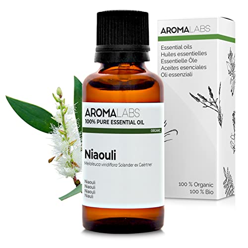 Niaouli BIO (Melaleuca viridiflora) - 30 mL - Aceite Esencial Quimiotipado y Certificado AB - Defensas naturales - Aroma Labs